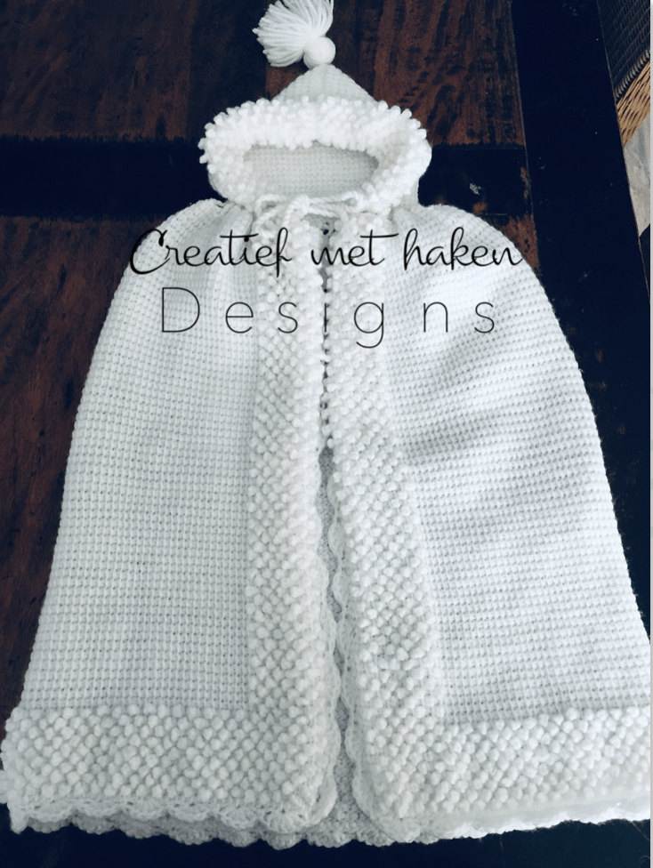 onze Ontoegankelijk gesloten Tunisch gehaakte Baby cape – Alize garen | Creatief met haken webshop